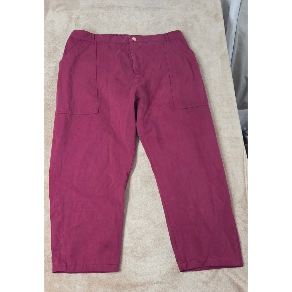 Big Bud Press Pencil Pants Womens 4XL Red Elastic Waist Cotton Made in LA